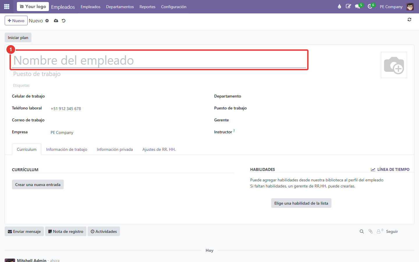 Formulario nuevo de empleado