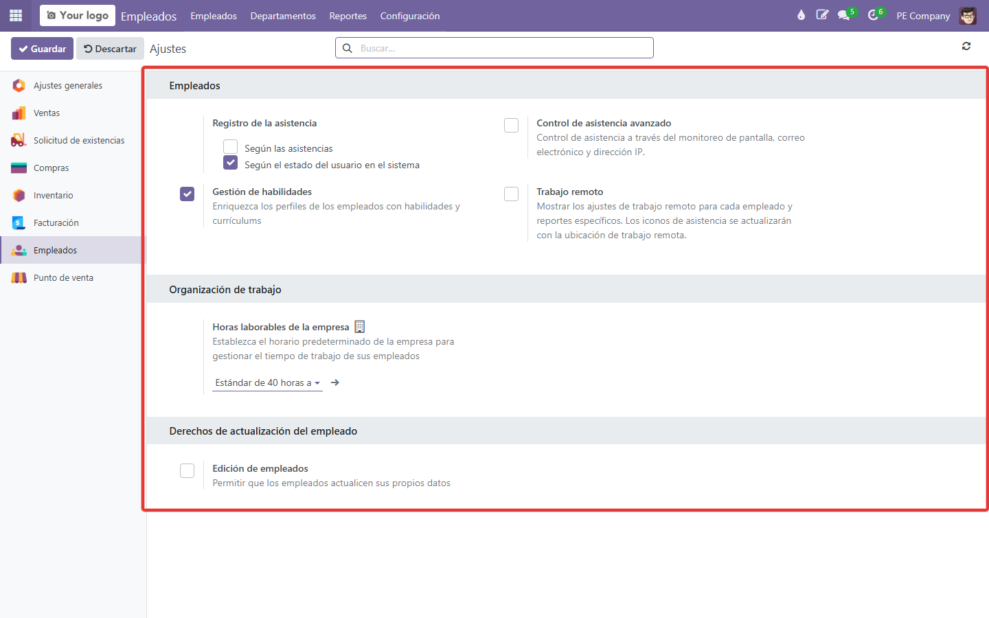Ajustes de Empleados