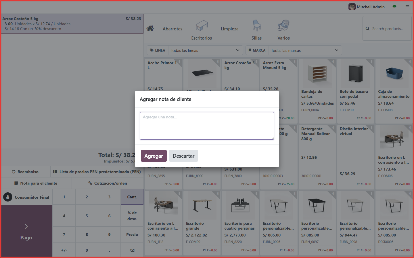 Nota para el cliente